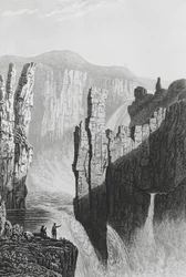 Cataratas Wilberforce estimadas en 250 pies de altura, 1823